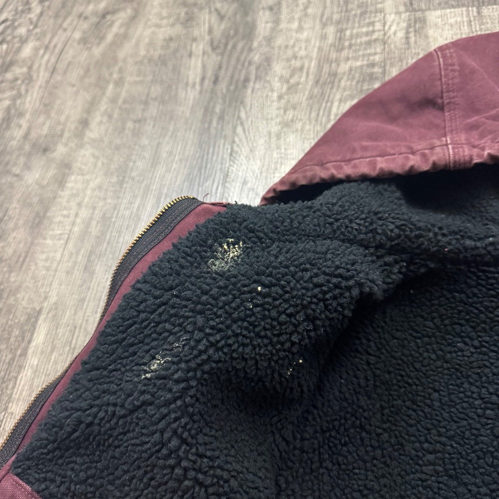 Carhartt Sherpa Lined Hooded Jacket J141 PRT Distressed Faded Grunge Large - Picture 12 of 15